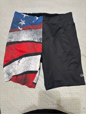 Feed Me Fight Me White & Black Athletic Shorts with Logo